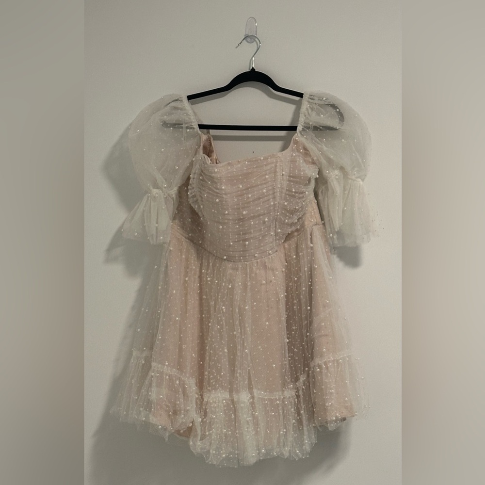 Watters Cream and Pink Mini Dress